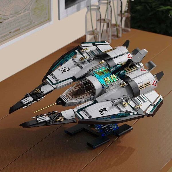 2026 New 1400pcs Galaxy Starship Building Block Set, Space Wars Starfighter Model Kits with Light, STEM Toy Gift for Kids Adults Boy 26Y0205