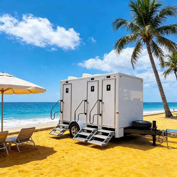 

Public Mobile Toilet with Reinforced Structure Portable Restroom for Street Use with Large Waste Capacity and Venting