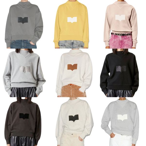 

Fashion Classic Flocked Sweatshirts Ribbed Half Turtleneck Stand Collar Cotton Women Designer Sweatshirt Soft Warm Sweaters, Purple