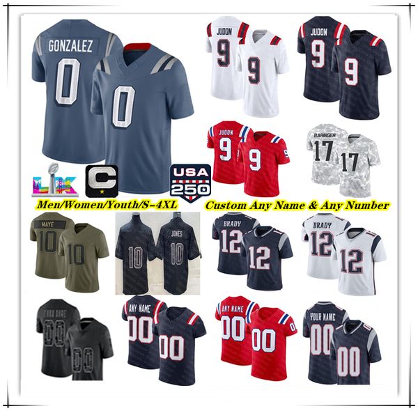 

Drake Maye Football Jersey Kayshon Boutte Stefon Diggs Rhamondre Stevenson TreVeyon Henderson Hunter Henry Robert Spillane Marcus Jones Mack Hollins Gonzalez, Men brown style
