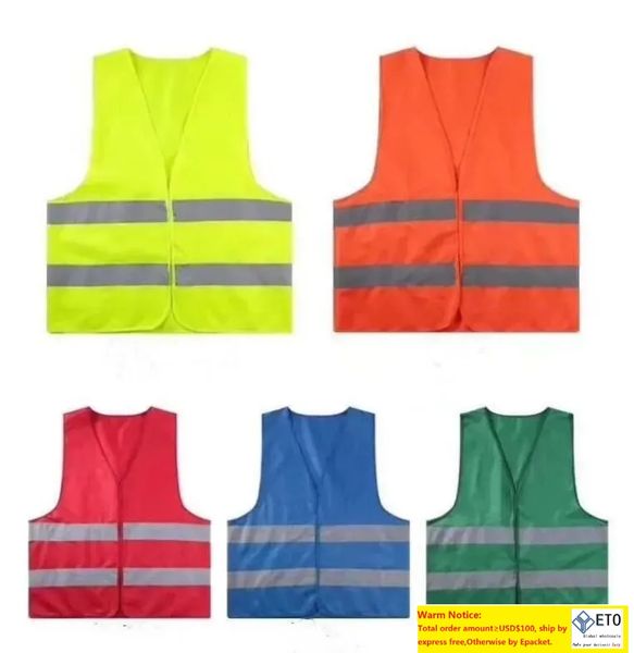 Wholesale Safety Vest High Visibility Reflective Stripe Traffic Vests Construction Building Traffic Sanitation Workers Reflective Clothing C194