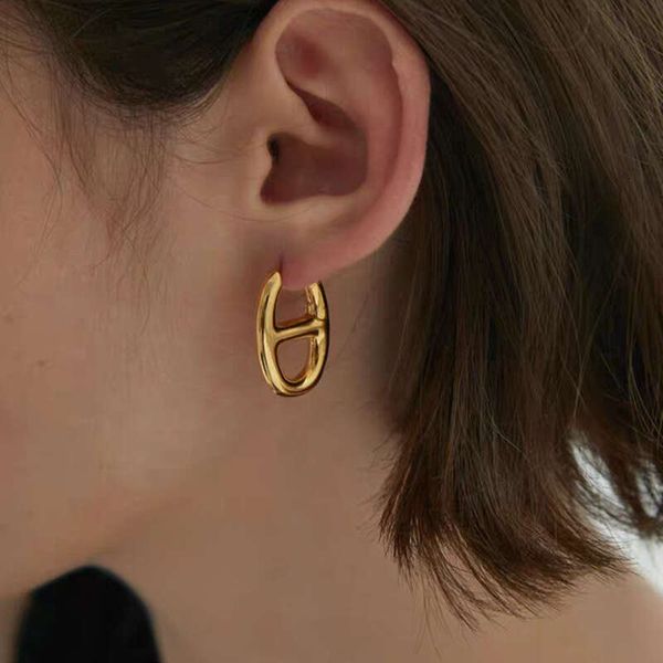 designer rearrings minimalist high quality copper plated with real gold twisted metal ear clasp earrings