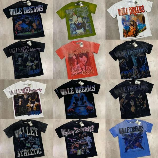 

Valee Sports Vallleys Dreams Vintage Men Women Fashion T shirt Washed Printed Loose Short-Sleeve Tees for Men Hip-Hop Style, Ivory