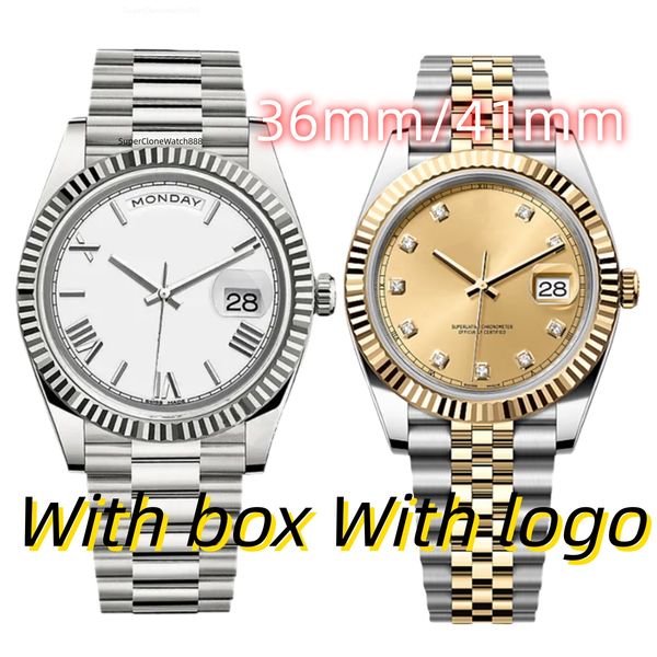 

luxury watch super clone watch mens watch designer watch women watches men watch high boss Men's Watch 41mm Ladies' 36mm mechanical Couple wristwatch mens with box, Clear