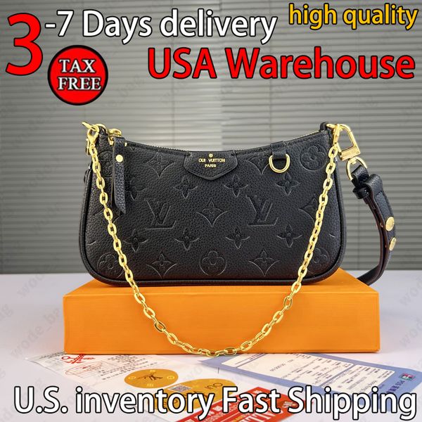 

Easy Designer Bag Ladies Letter embossed Shoulder Bag Cowhide leather Luxury Bag High Quality Women's Handbag Purse Metal chain Crossbody Bag Black Classic Half Moon, L-50