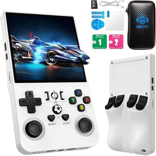 Open Source R36MAX Retro Handheld Console Linux System 4.0 Inch IPS Screen Portable Video Game Player 64GB 128GB Games H260206