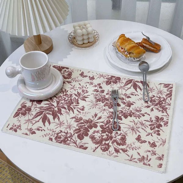 A Cotton and Hemp Restaurant Table Mat, Meal Mat, Waterproof, Thermal Insulation, Decorative Mat, Cup Mat, Coffee Mat