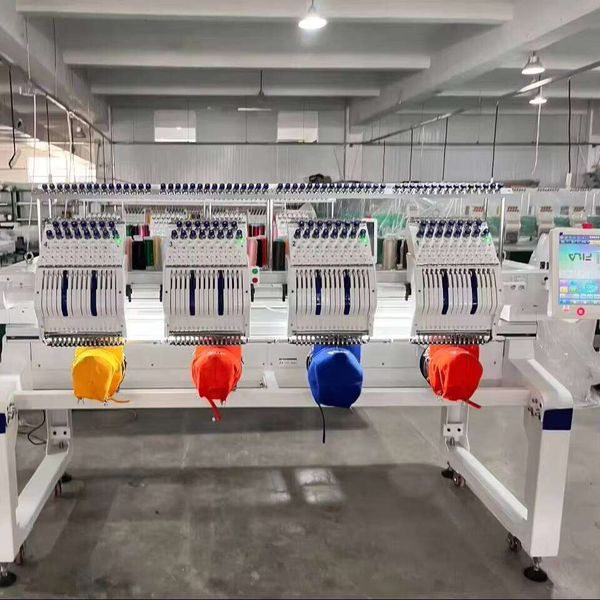 

Four Head Industrial Embroidery Machine 15 Needles for High Volume Cap and T-Shirt Production High Speed Computerized Multi Head System