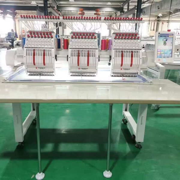 

3 Heads Computerized Embroidery Machine for Flat Bed and Tubular Work 1200RPM High Efficiency Multi Head Stitching for Garment Shops