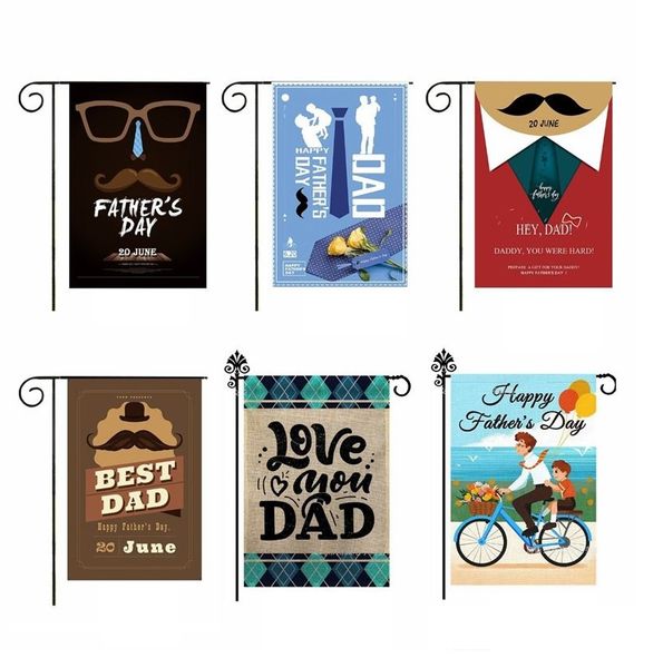 Holiday celebrate Happy Fathers Day flag love dad Garden flag best dad daddy decoration courtyard yard heart flag linen material P283