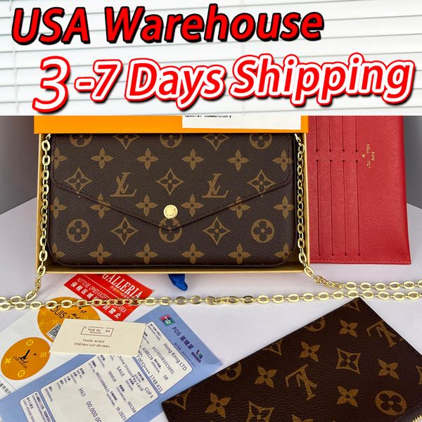 

louis vouiton bag Pochette Felicie Designer Bag Luxury Old Flower Brown Coated Canvas Cowhide Leather Chain Bag Crossbody Bag Easy Pouch Neverfull Shoulder Bag, #3