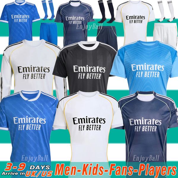 

MBAPPE HUIJSEN GONZALO 25 26 soccer jerseys BELLINGHAM football kit shirts VINI JR MODRIC CAMAVINGA RUDIGER TRENT camiseta de futbol men kids kit set 2026 camisetas, Multi
