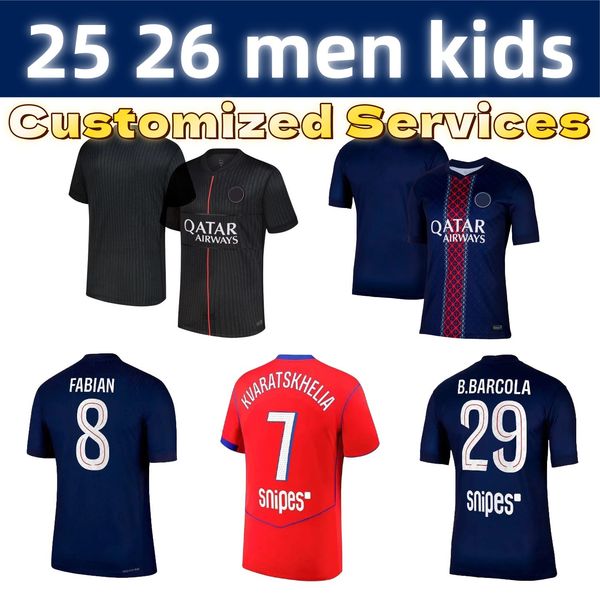 

psges jersey 25 26 Ousmane Dembele jersey KVARATSKHELIA football shirts JOAO NEVES Football Shirt D.DOUE VITINHA HAKIMI Donnarumma kit Soccer Jerseys kids paris, P-25