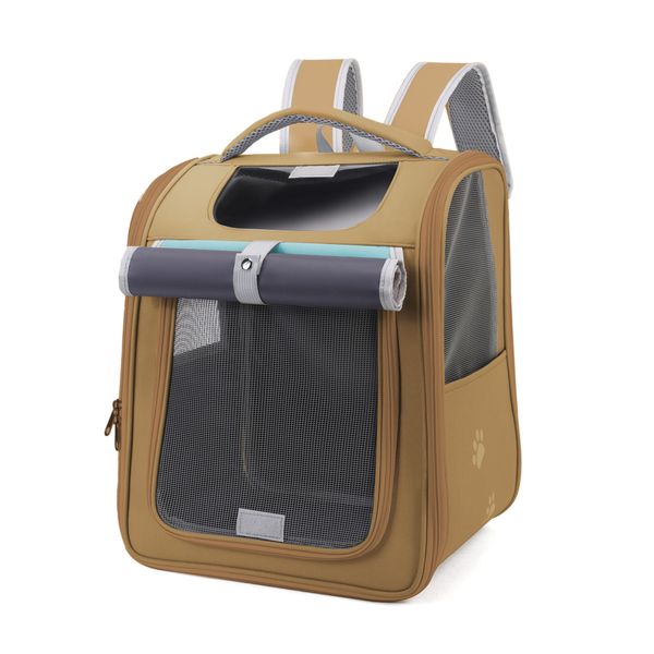 

Foldable Cat Backpack Carrier Comfortable Breathable Large Capacity Pet Carrier for Outdoor Travel, Pink backpack