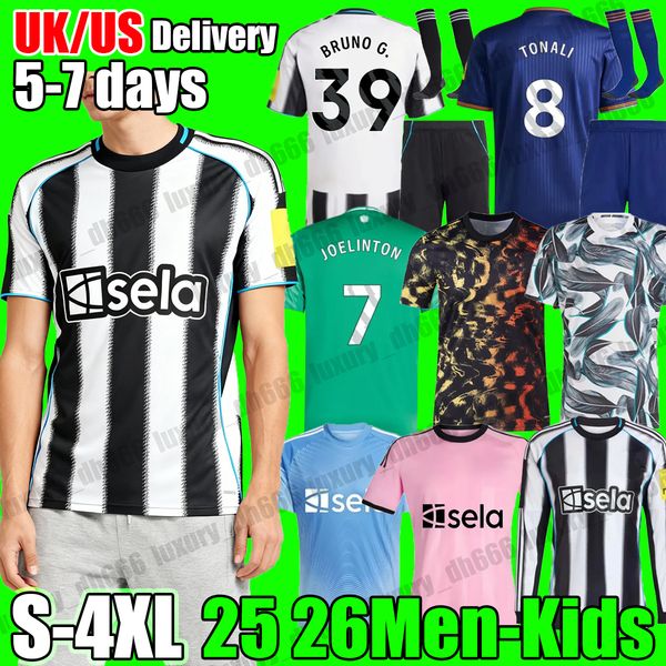 

4XL nEwCAsTle soccer jersey BRUNO G. ELANGA GORDON TONALI uniteds 25 26 Training Top long sleeve football shirt nUfC 2026 goalkeeper fc football jersey men kids kit, Black
