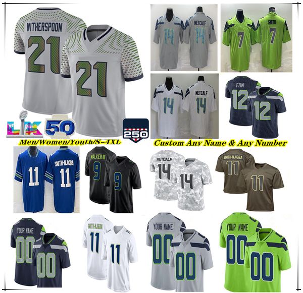 

American Football Jersey Sam Darnold Kenneth Walker Zach Charbonnet Jaxon Smith-Njigba Cooper Kupp AJ Barner Ernest Jones Rashid Shaheed Nick Emmanwori Chancellor, Men green style