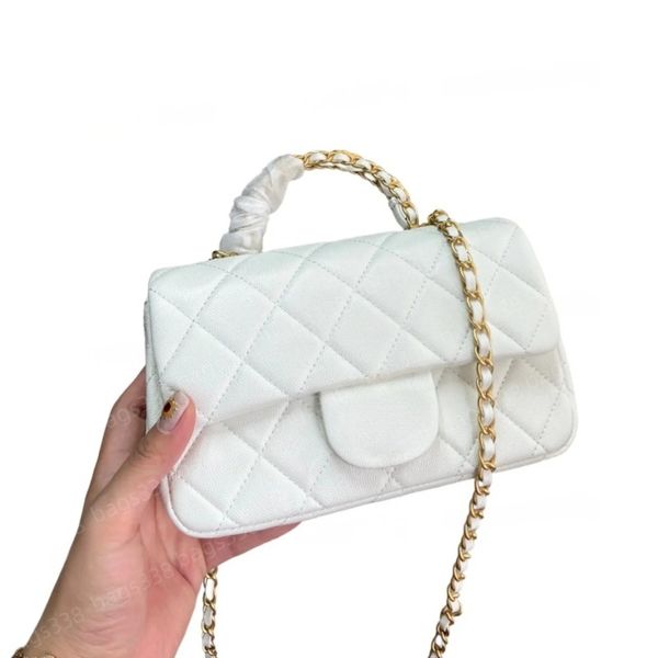 

Top designer crossbody bag ladies small handle tote bags chain strap mini quality leather casual refined diamond lattice chic caviar phone purse flap shoulder, A2