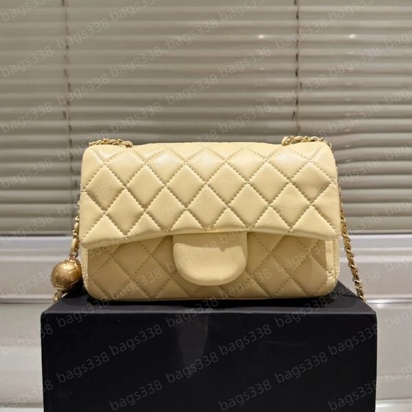 

Top designer crossbody bag ladies small handle tote bags handbag chain strap leather quality casual refined diamond lattice caviar burgundy flap shoulder mini, White