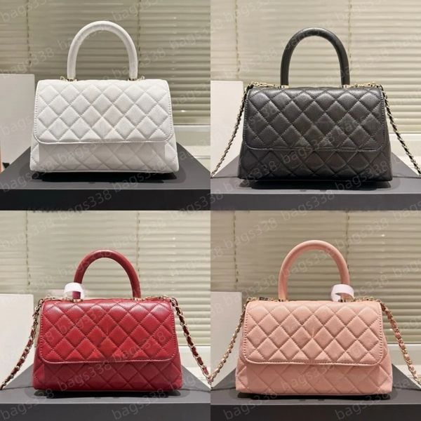 

Designer crossbody bags tote handbag chain strap ladies leather quality casual refined diamond lattice small top burgundy caviar women purse classic flap shoulder, A19