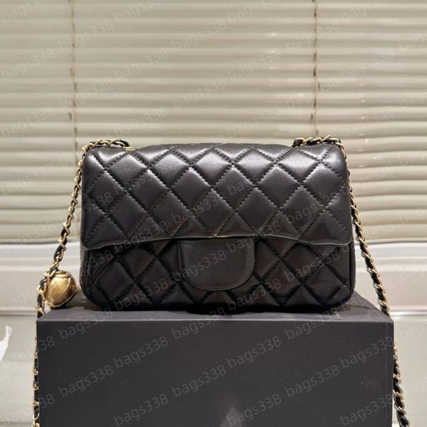 

Top designer crossbody bag ladies small handle tote bags chain strap mini quality leather casual refined diamond lattice chic caviar commuter purse flap shoulder, A7