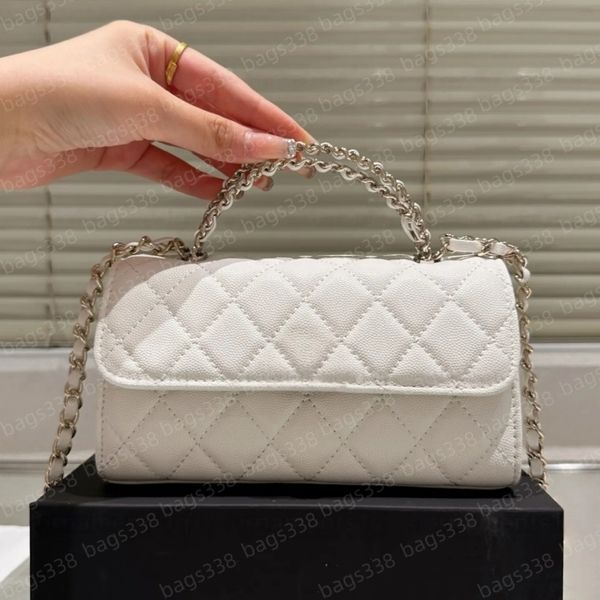 

Women top designer crossbody bags handle shoulder ladies tote chain strap leather quality casual refined diamond lattice caviar purse classic casual commuter chic, A24