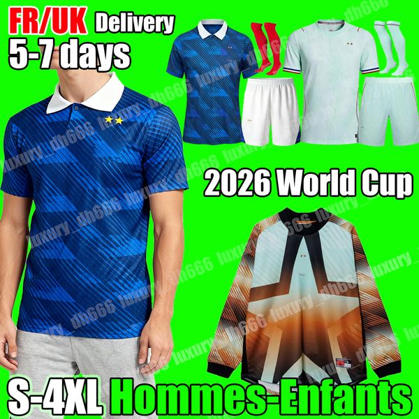 

4XL 26 27 maillot foot fRAnCe jersey 2026 World Cup football shirt football kit FFF soccer jersey MBAPPE GRIEZMANN DEMBELE GIROUD long sleeve goalkeeper men kids kit, Black