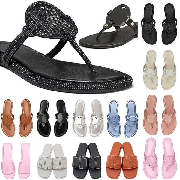 

designer Fashion Summer slippers slides sandals for women clear rubber crystal sandal retro platform flip flops flat slide luxury sandal, Color#1