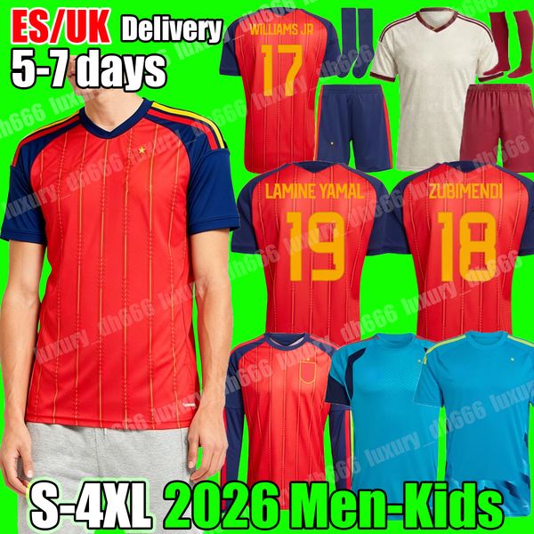

4XL sPaIN jersey 2026 world cup football shirt LAMINE YAMAL PEDRI GAVI MORATA RODRIGO Camiseta Espana soccer jersey Top long sleeve goalkeeper training Men Kids Kit, White
