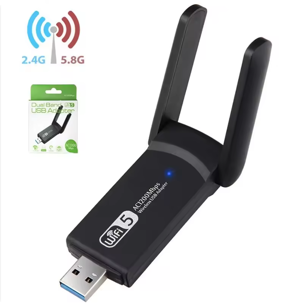 1300Mbps USB WiFi Adapter AC1300 WiFi 5 Ethernet Network Card Dual Band 5G 2.4G USB2.0 WiFi Dongle for PC Laptop WiFi Receiver