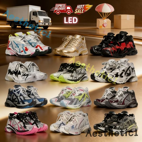 

With box track led size 35-46 runners 7.0 7.5 3.0 luxury sneaker platform brand black white multicolor pink blue grey ancien old daddy men women trainers sneakers, Red