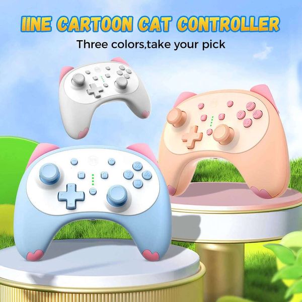 IINE Cartoon Kitten Wake Up Voice Wireless Controller Headset Support Compatible Nintendo Switch/Switch lite/Switch OLED Z260210