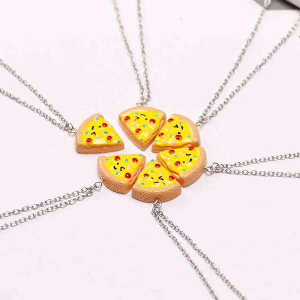 1/6pcs Cute Necklace for Women Girls Creative Pizza Pendant Alloy BFF Best Friend Jewelry Accessories Birthday Gift J260225