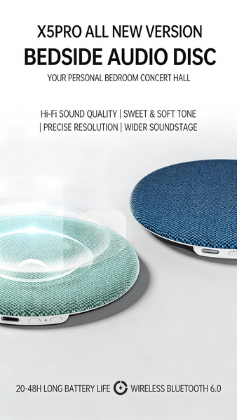 2026 New Model White Noise Bluetooth Speaker Pillow - Under-the-Headphone Disc - Nighttime Sleep Aid - Bone Conduction