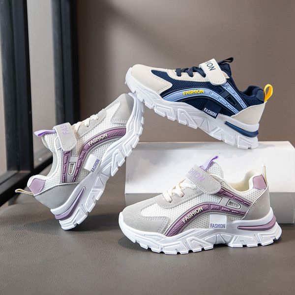 

Free shipping childrens sports shoes childrens leisure shoes air mesh breathable fashion school running Spring Summer Size 26-37, Blue