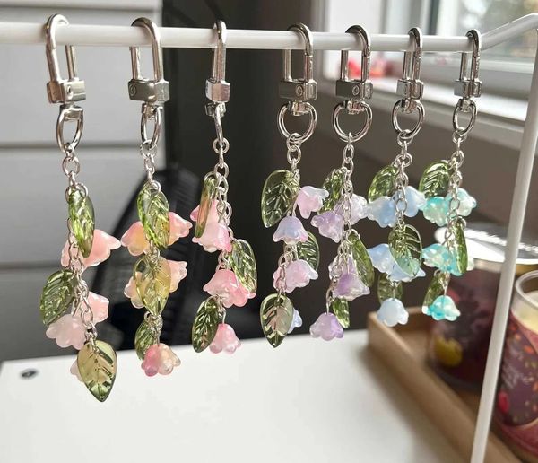 Lily of the Valley Keychain Bag Charms Handmade Flowers Aesthetics Cute Girly Lily of the Valley Gifts for Her H260225