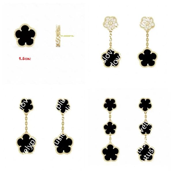 Classic Fashion designer earrings Fanjia Four Leaf Clover Earrings for Women High Quality Jewelry 18k Gold-plated jewelry luxury jewelry earrings clover earrings