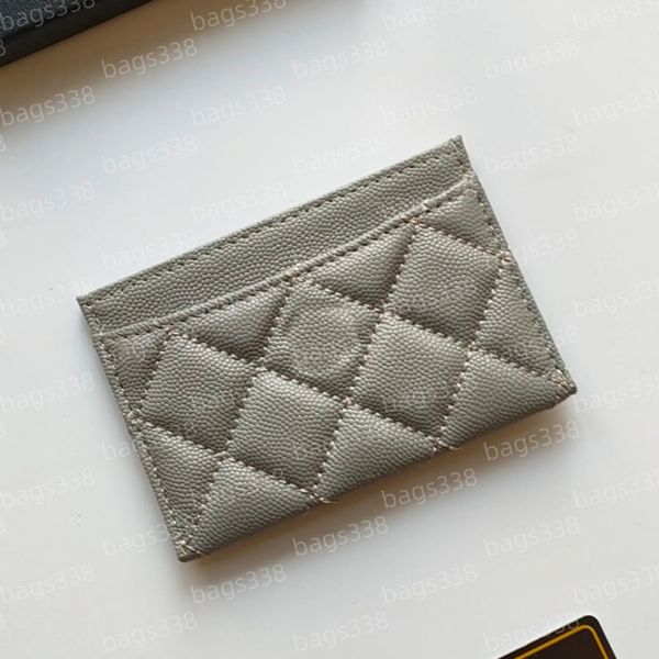 

High quality classic card holder wallet luxury designer elegant women leather secure credit slots caviar compact purses passport organizer solid carrying check, A13