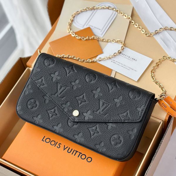 

Designer Bag Shoulder Bag Luxury Bag High Quality Women's handbag Purse Crossbody Bag Cowhide Shoulder Chain Bag Embossed Black Crossbody Shopping Bag Armpit Bag, #34