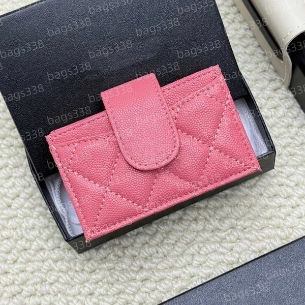 

10A high quality designer wallet coin purses cardholder women small bag genuine leather mini branded bags credit slots caviar quilted compact classic wholesale, A17