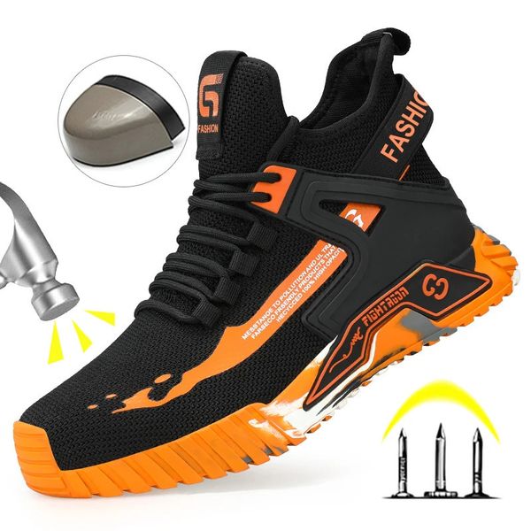 High Top Man Boots Safety Protective Shoes Steel Toe Work Shoes Men -puncture Safety Shoes Men Women Work Safety Boots 260130
