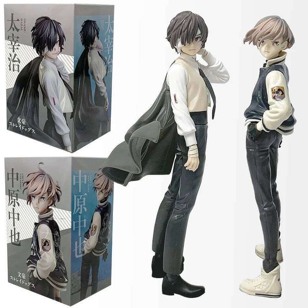22cm Bungou Stray Dogs Anime Youth Dazai Osamu Action Figure Nakahara Chuuya Figurine PVC Collection Model Doll Toys T260226