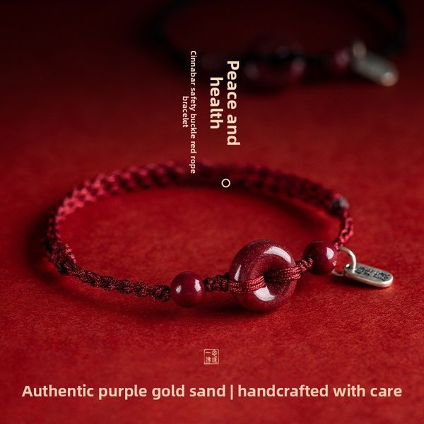 

High Content Purple Gold Sand Cinnabar Bracelet Peace Buckle Lucky Jewelry for Women