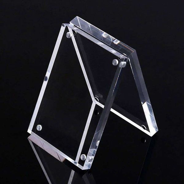 Transparent Acrylic Photo Frame Poster Display Stand With Magnet Stable Home Desktop Decoration Gift For Friend Decor 26H0225
