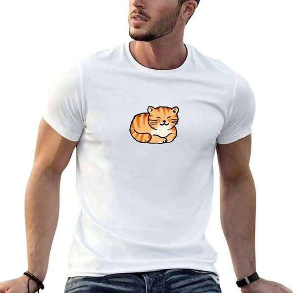 & T-Shirt cotton cat mens graphic orange shirt Sleeping pussy white t man shirts luxury C260228