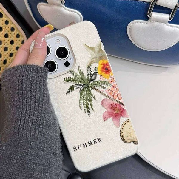 Summer Coconut Trees And Flowers Phone Case For iPhone Air 16 Plus 17 13 12 15 14 11 Pro Max Trend Y2K Soft Back Cover