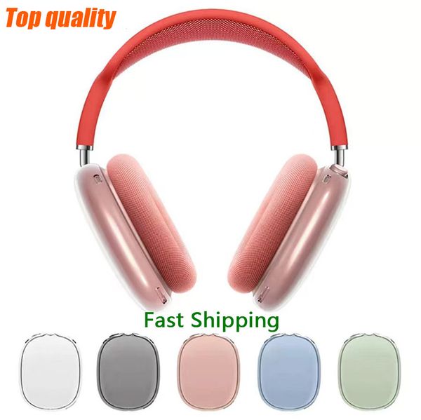 Top quality airpods Max ANC Metal pods max Air pro 2 3 4 Headband Headphone Accessories Transparent Solid Silicone Waterproof Protective case air pro Max Headphones