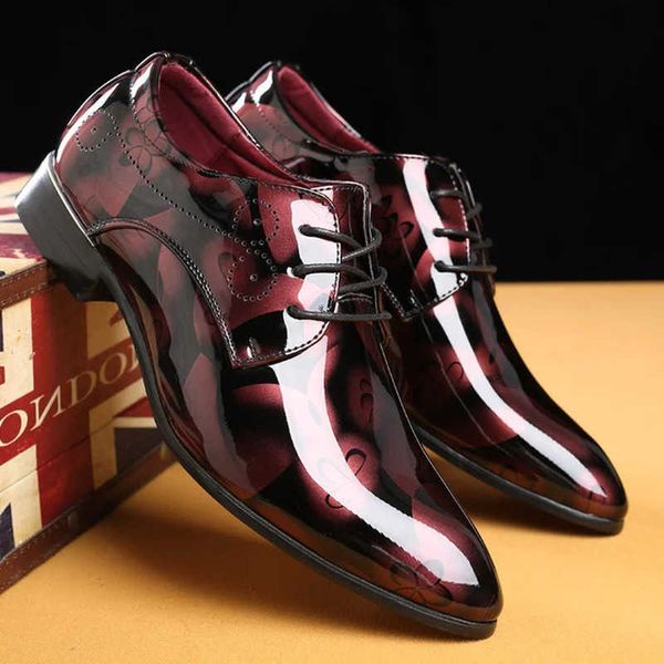 shipping Dress Shoes Patent Leather Oxford for Men Formal Pointed Toe Business Wedding Plus 231026 S260602