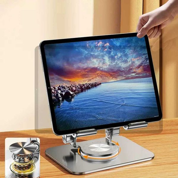 Foldable 360 Mobile Phone Holder 360 Degree Rotating Hollowed Tablet Riser Anti Slip Tablet Holder Height AdjustableT2600604