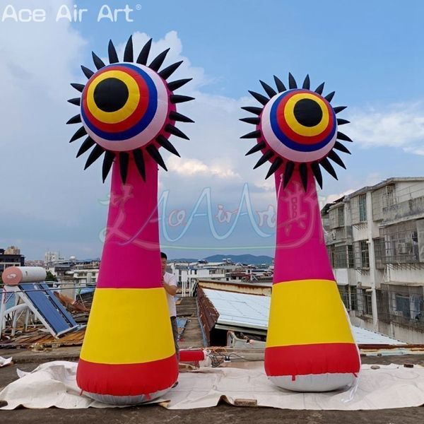 Free delivery Inflatable Monster Single Eyes Pillars Model Balloon Led Lights Glow for Event Decoration