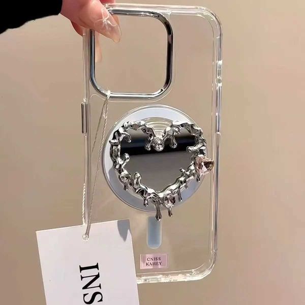 Magnetic For Luxury Mirror Phone Grip Tok Griptok Stand For iPhone Foldable Wireless Charging Holder J260606